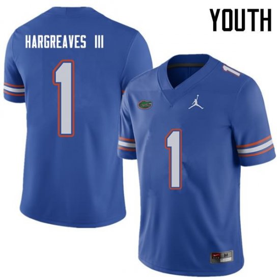 Youth Florida Gators #1 Vernon Hargreaves III NCAA Jordan Brand Royal Authentic Stitched College Football Jersey VAS5562KJ